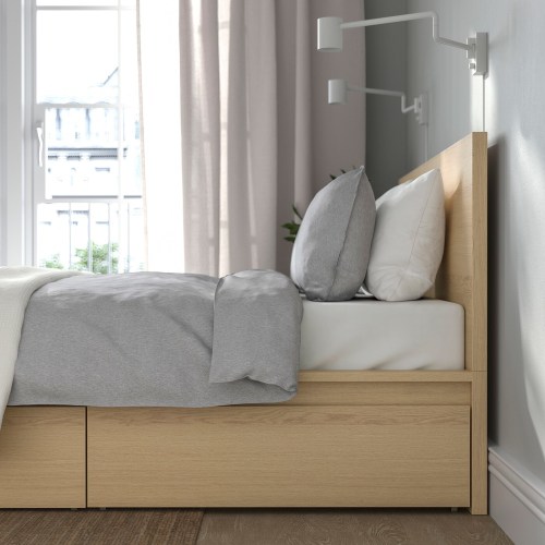 IKEA MALM Bed Frame 4 Boxes Oak Furniture Urban Sales NZ